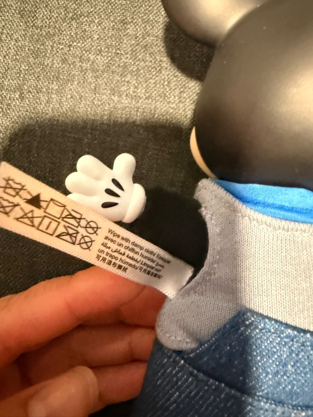 Disney Mickey Mouse Plush Keychain in Black, Beige, Blue - Picture 5 of 6